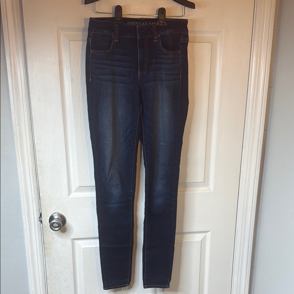 American Eagle Outfitters Blue Skinny Jeans High-Rise